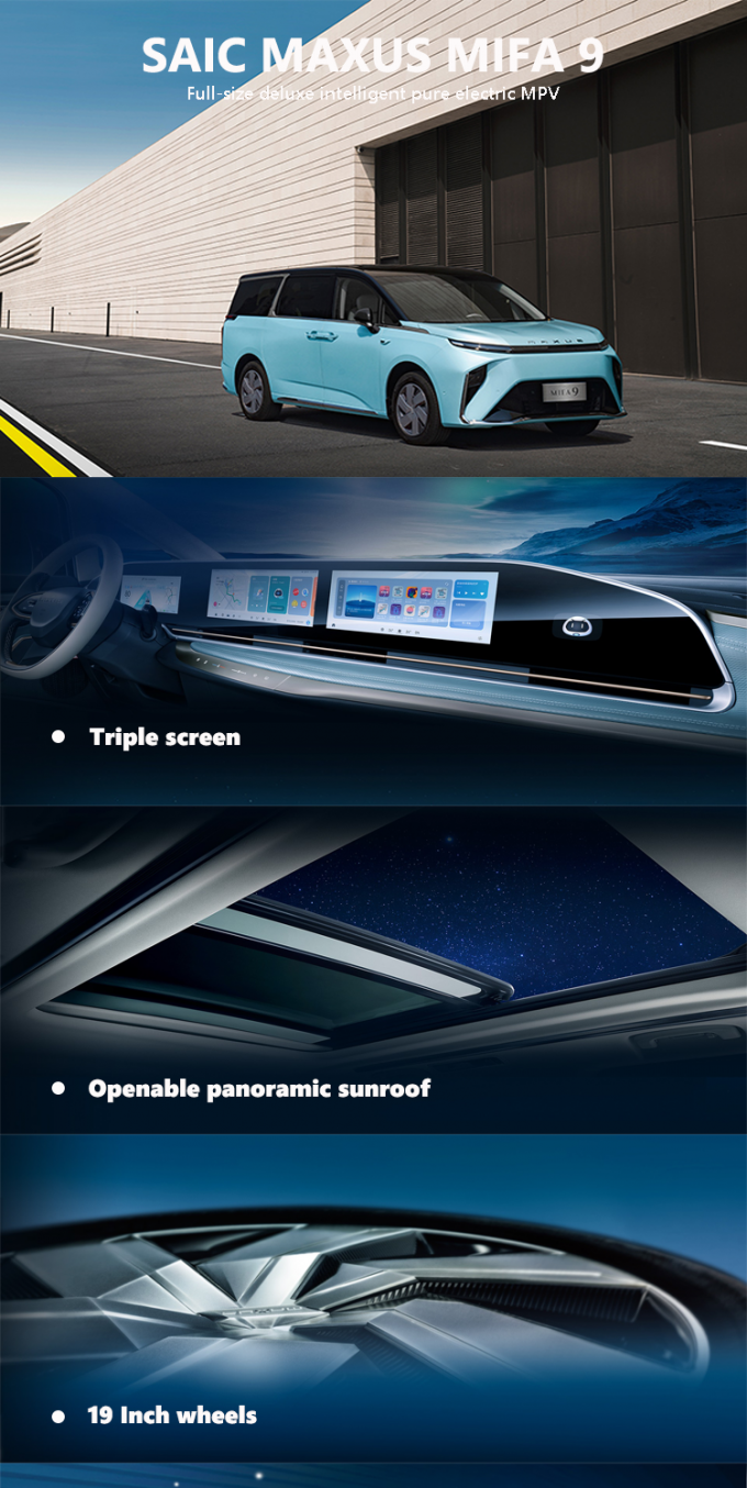 Maxus Mifa 9 Mpv Elektrikli Araba Yüksek Hızlı Yeni Enerji Araçları 5 Kapılı 0