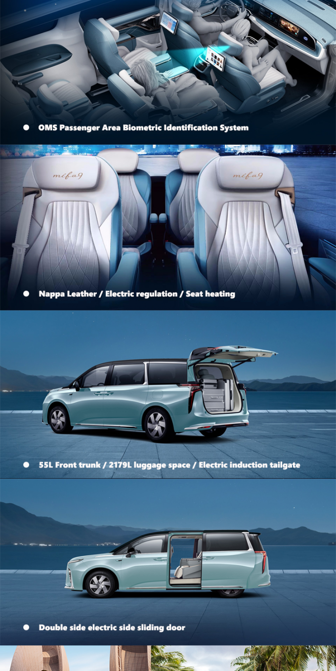 Maxus Mifa 9 Mpv Elektrikli Araba Yüksek Hızlı Yeni Enerji Araçları 5 Kapılı 2